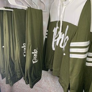 Pink Hoodie Sweatshirt Set